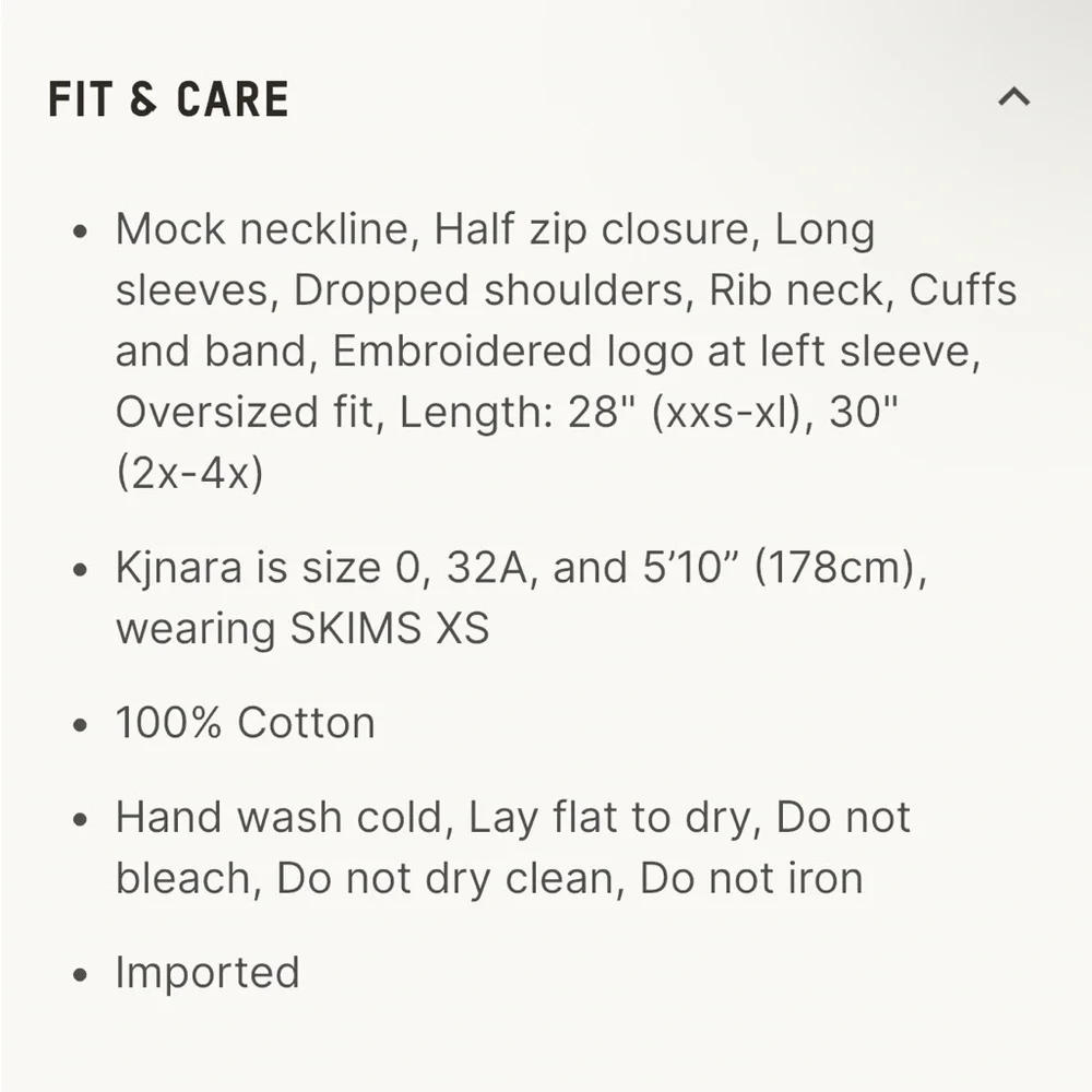 NWT Skims Oversized Quarter Zip Boyfriend Fleece Espresso Large - Picture 4 of 5